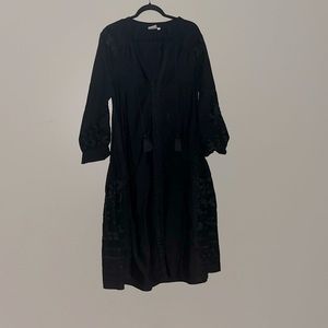 SHORT SLEEVE COATUE CAFTAN - CAVIAR